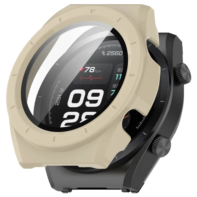 Protective Cover for Xiaomi Watch H1 Hard PC Watch Case with Tempered Glass Screen Protector - Ivory White