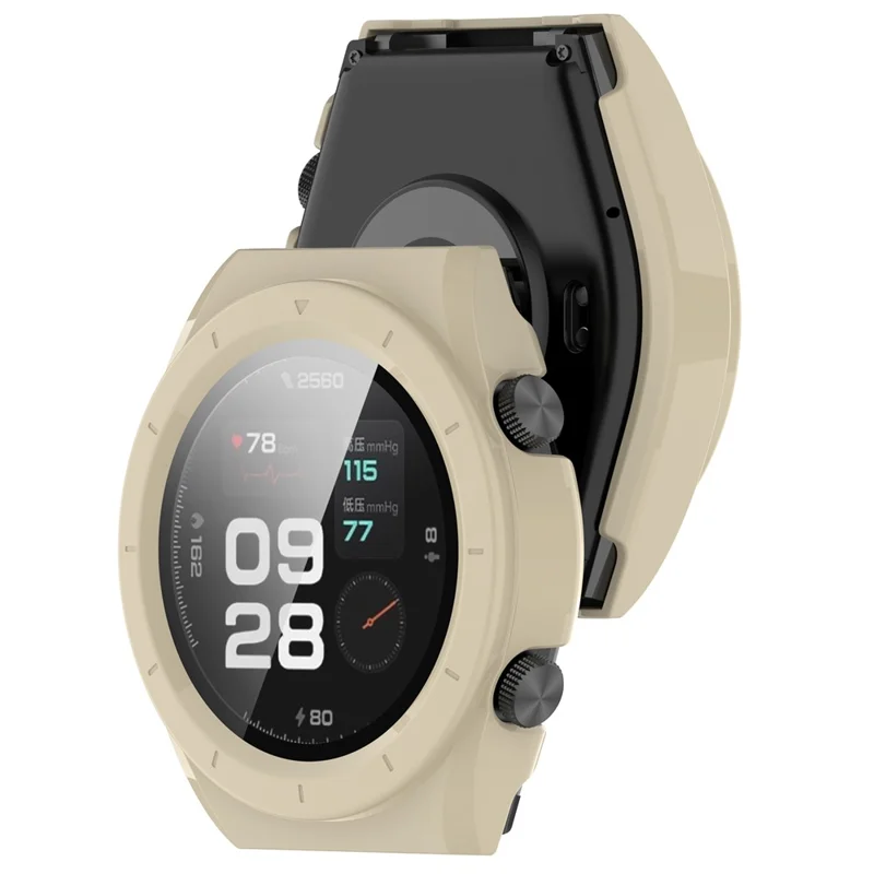 Protective Cover for Xiaomi Watch H1 Hard PC Watch Case with Tempered Glass Screen Protector - Ivory White