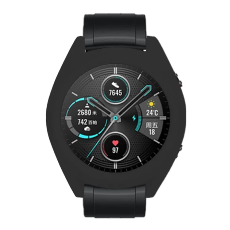 Für Huawei Watch GT 2 42mm 46mm / Honor Magic Watch 2 Schutzhülle Silikon Hollow Anti-Scratch Watch Cover - Schwarz