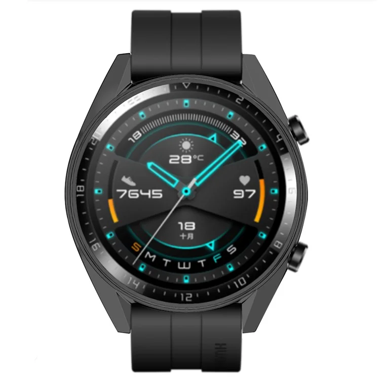 Huawei Watch GT / Watch GT 2 46mm / Watch GT 2 42mm Watch Case TPU Elektroplattierung Rahmen Schutz - Schwarz