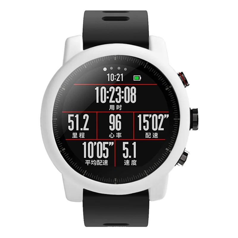 For Huami Amazfit Stratos 2 Watch Protective Frame Soft Silicone Drop-proof Cover - White