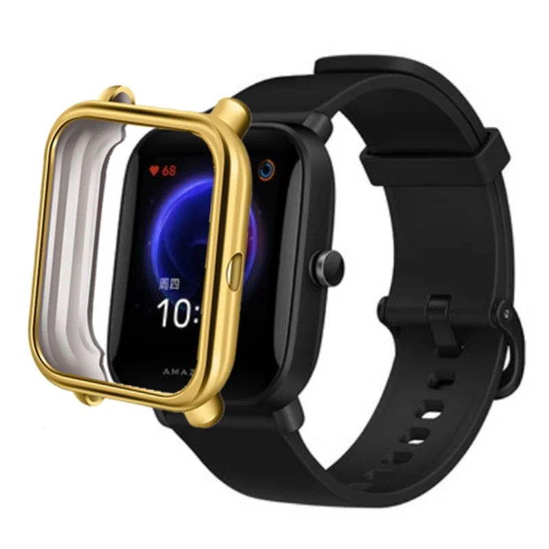 For Huami Amazfit Bip / Amazfit Bip U / Amazfit Bip Pop Case TPU Electroplating Watch Frame Cover - Gold