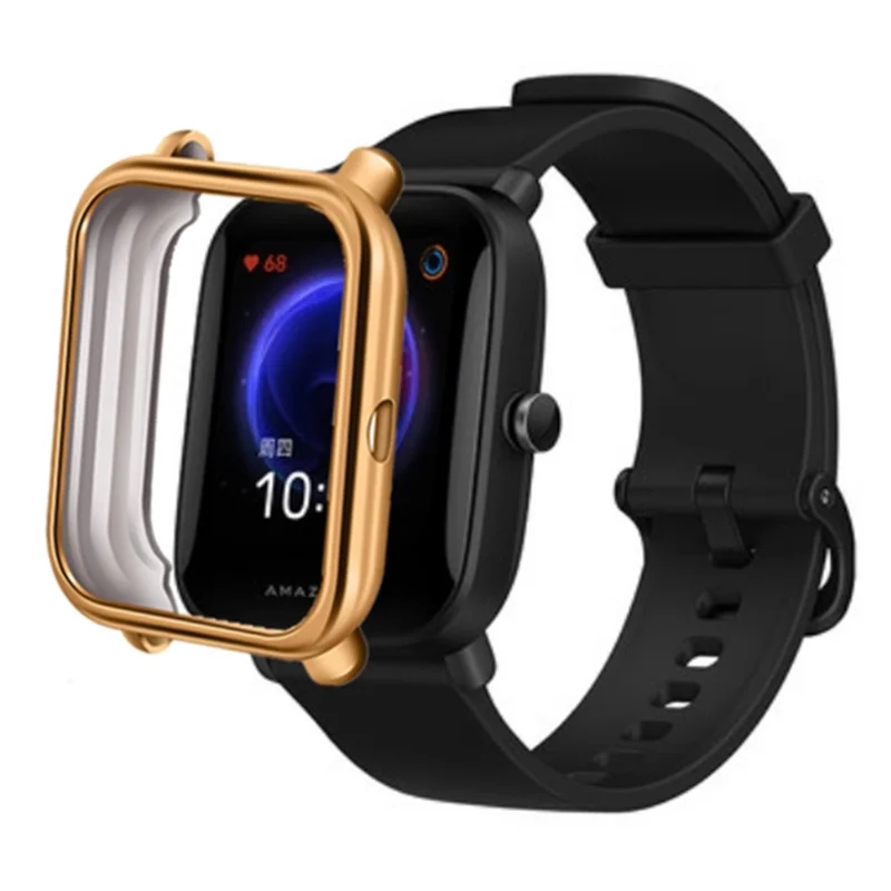 Para Huami Amazfit Bip / Amazfit Bip U / Amazfit Bip Pop Case TPU Electroplating Watch Frame Cover - Rose Gold