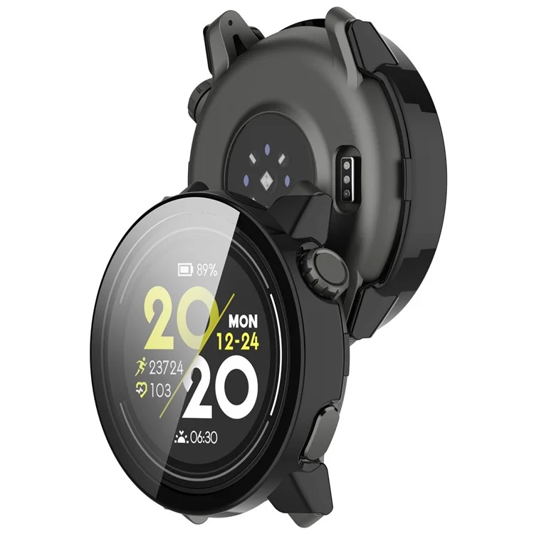 Para Coros Pace 3 Protective Case Hard PC Watch Cover com Protetor de Tela de Vidro Temperado - Preto