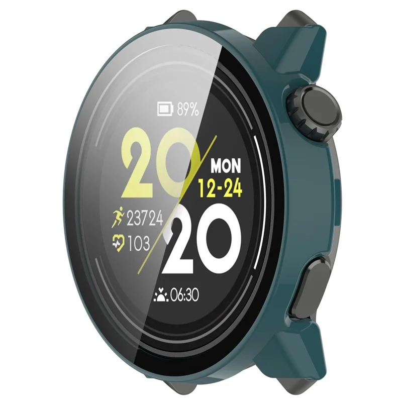 Para el Coros Pace 3 Funda Protectora Dura de PC Cubierta de Reloj con Protector de Pantalla de Vidrio Templado - Pine Needle Green