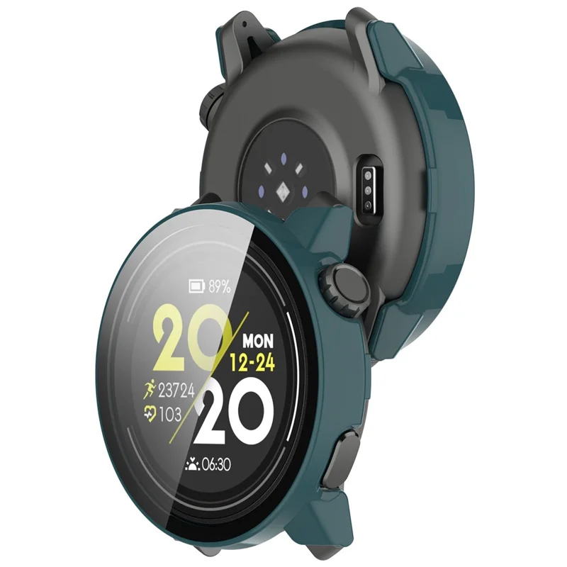 Para el Coros Pace 3 Funda Protectora Dura de PC Cubierta de Reloj con Protector de Pantalla de Vidrio Templado - Pine Needle Green