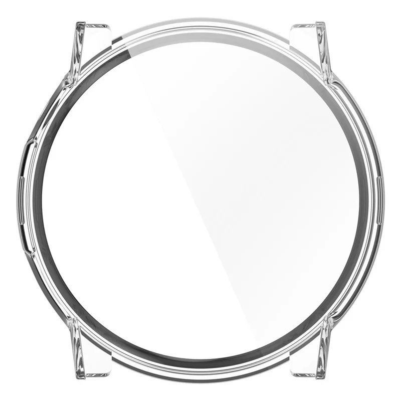 For Coros Pace 3 Protective Case Hard PC Watch Cover with Tempered Glass Screen Protector - Transparent White