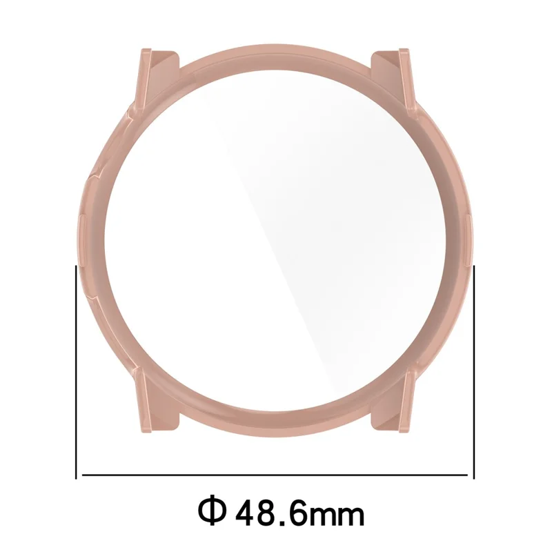 For Coros Pace 3 Protective Case Hard PC Watch Cover with Tempered Glass Screen Protector - Transparent White