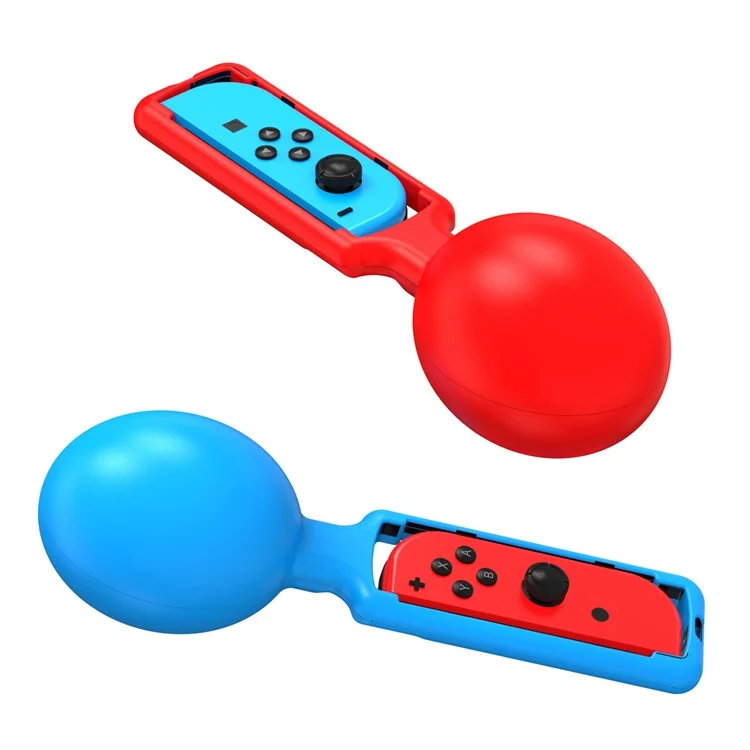 JYS JYS-NS251 2PCS Para Nintendo Switch Joy-Con Music Sand Hammer Hand Grips Game Controllers - Vermelho+Azul