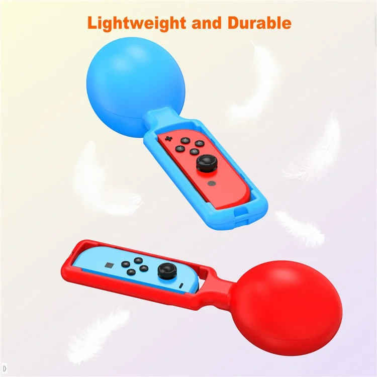 JYS JYS-NS251 2PCS Para Nintendo Switch Joy-Con Music Sand Hammer Hand Grips Game Controllers - Vermelho+Azul
