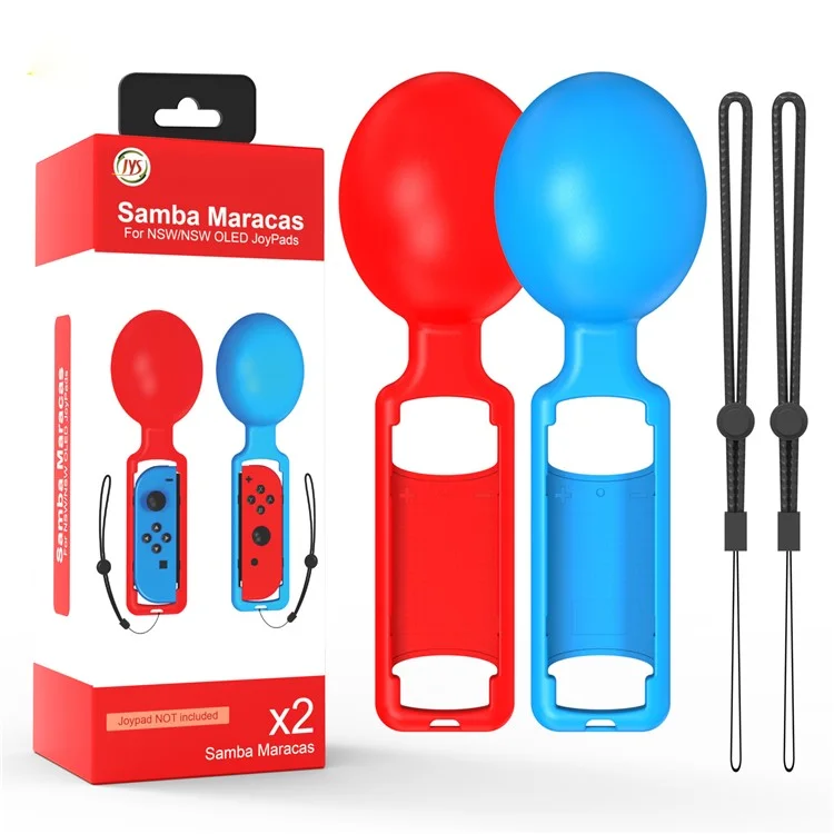 JYS JYS-NS251 2PCS Para Nintendo Switch Joy-Con Music Sand Hammer Hand Grips Game Controllers - Vermelho+Azul