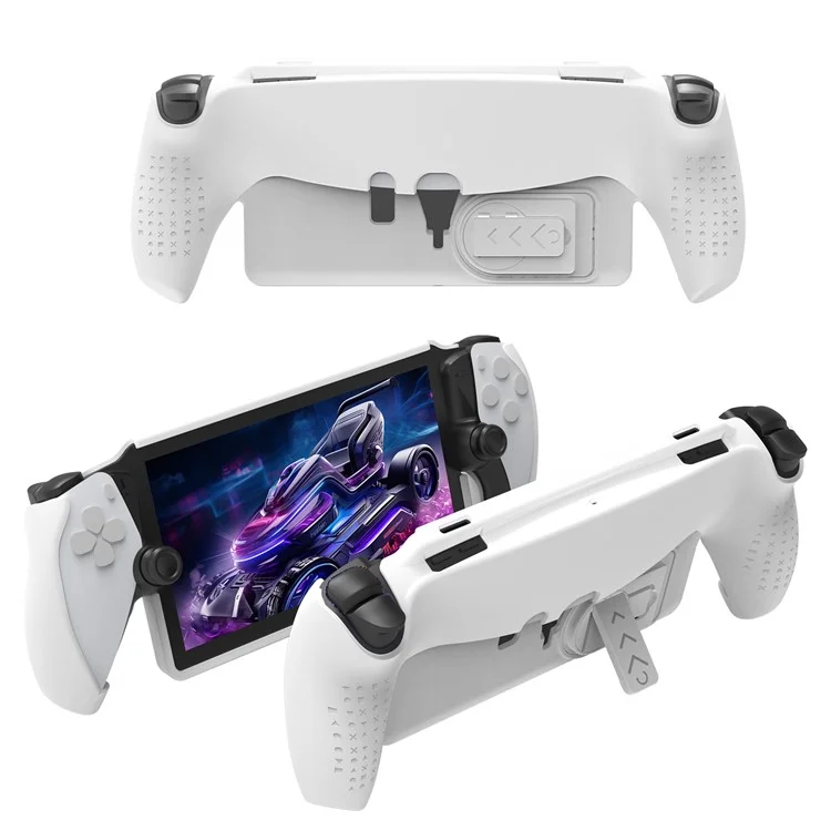 JYS JYS-P5191 For PS5 Portal TPU Protective Case Game Console Anti-drop Shell with Kickstand - White