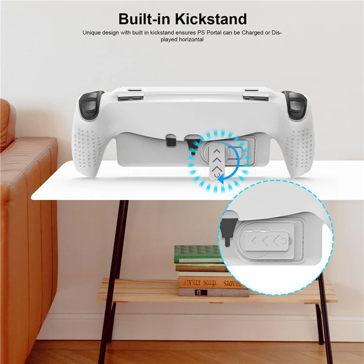 JYS JYS-P5191 For PS5 Portal TPU Protective Case Game Console Anti-drop Shell with Kickstand - White