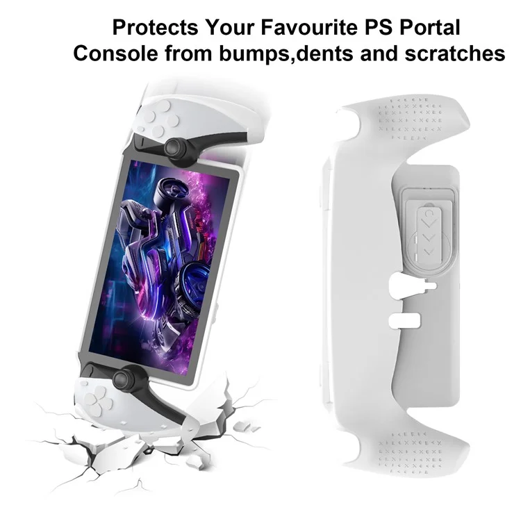 JYS JYS-P5191 For PS5 Portal TPU Protective Case Game Console Anti-drop Shell with Kickstand - White