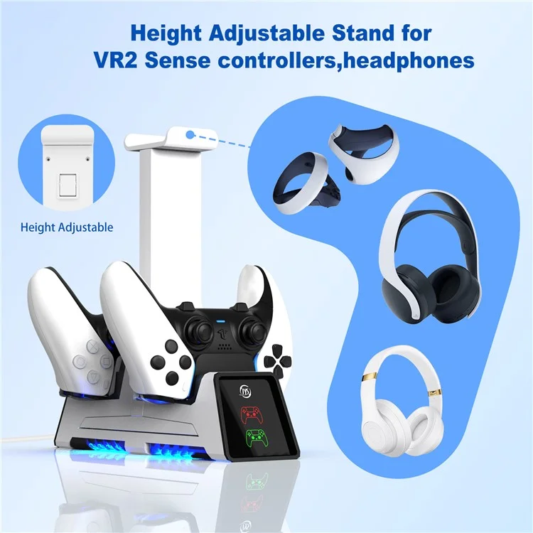 JYS JYS-P5167 para PS5 / Base de Carregamento Magnética de Dois Slots PS5 Edge Controller VR Headset Storage Rack