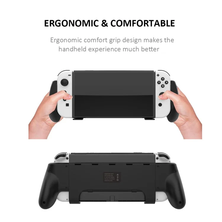 JYS NS218 Per Nintendo Switch OLED Game Console ABS Hand Grip Kickstand Case con Supporto per Schede di Gioco - Nero