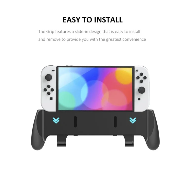 JYS NS218 Per Nintendo Switch OLED Game Console ABS Hand Grip Kickstand Case con Supporto per Schede di Gioco - Nero