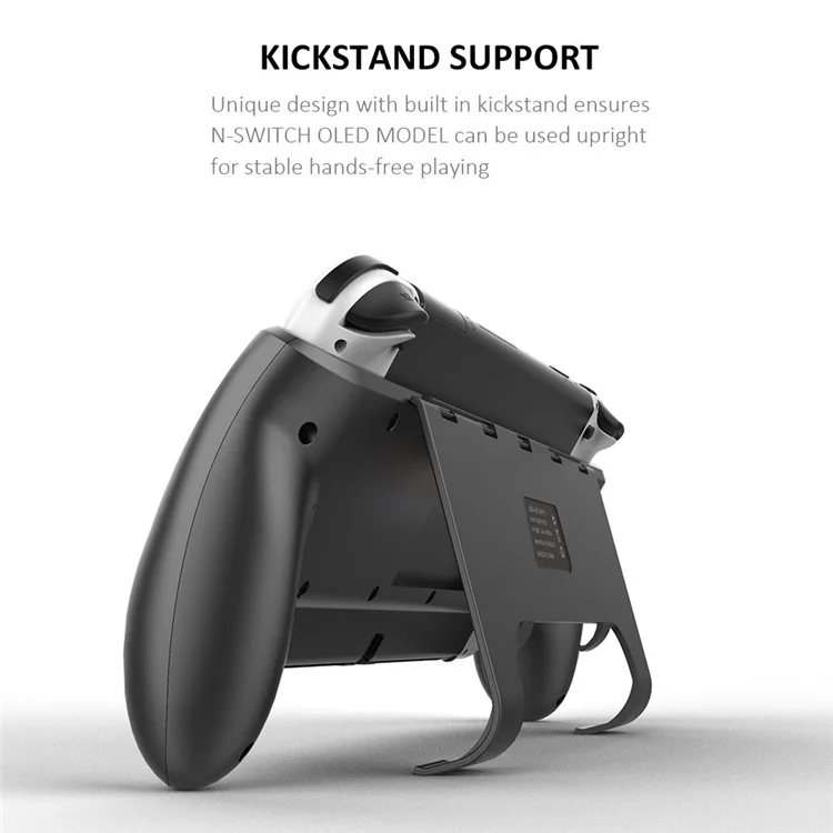 JYS NS218 Per Nintendo Switch OLED Game Console ABS Hand Grip Kickstand Case con Supporto per Schede di Gioco - Nero
