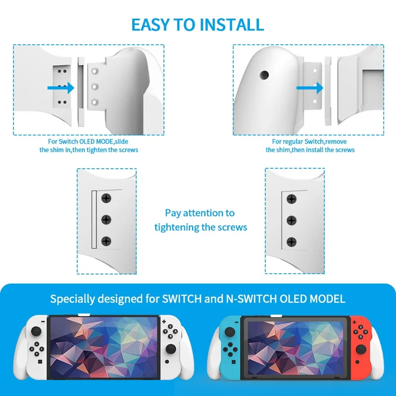 JYS JYS-NS229 para Nintendo Switch / Funda Nintendo Switch OLED Agarre portátil Consola de juegos PC Soporte de manija - Blanco