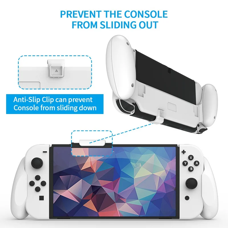 JYS JYS-NS229 para Nintendo Switch / Funda Nintendo Switch OLED Agarre portátil Consola de juegos PC Soporte de manija - Blanco