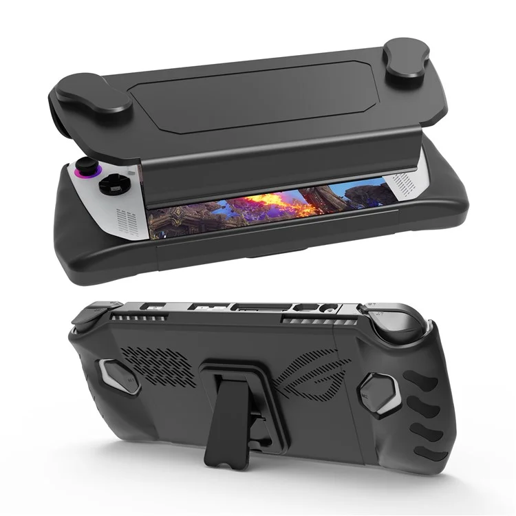 JYS JYS-RA005 Pour ASUS ROG Ally Console de jeu Dissipation de chaleur Coque de protection TPU avec support - Noir