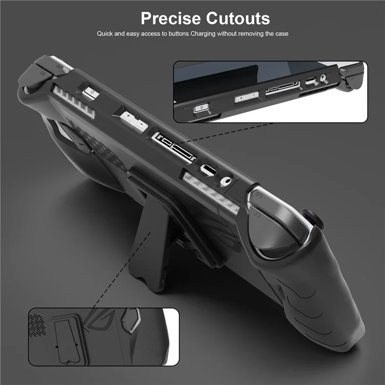 JYS JYS-RA005 Pour ASUS ROG Ally Console de jeu Dissipation de chaleur Coque de protection TPU avec support - Noir