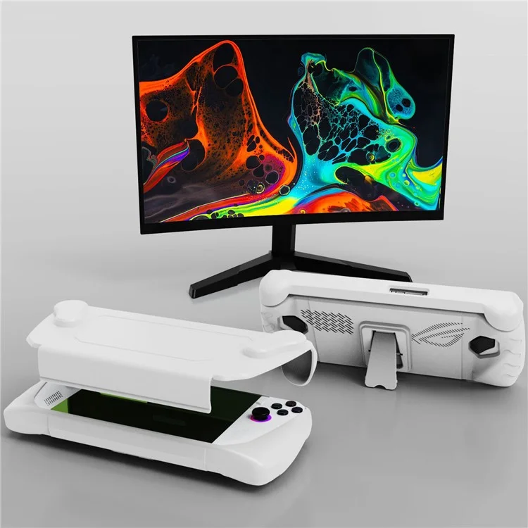 JYS JYS-RA005 For ASUS ROG Ally Game Console Heat Dissipation Protective Shell TPU Case with Kickstand - Purple
