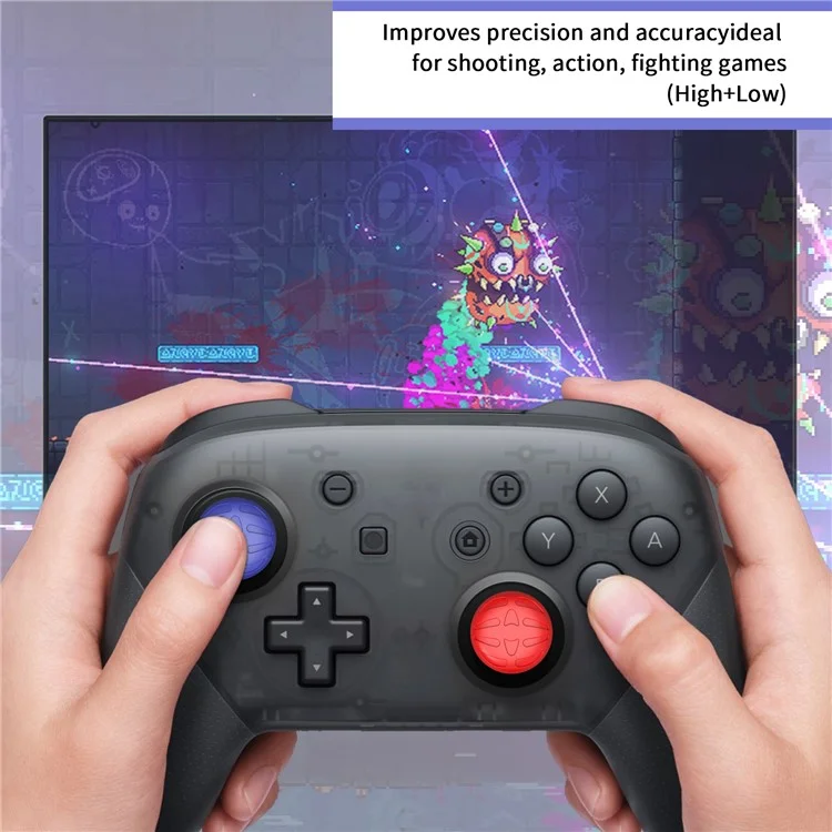 JYS JYS-P5147 Set di 8 pezzi per Controller PS5 / PS4 / Switch Pro Cappuccio per joystick Alto e Basso
