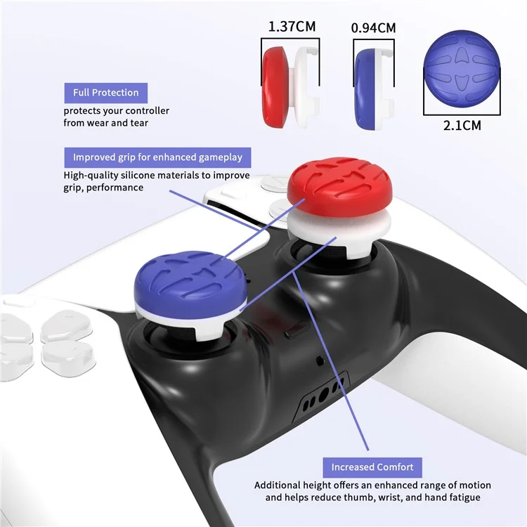 JYS JYS-P5147 Set di 8 pezzi per Controller PS5 / PS4 / Switch Pro Cappuccio per joystick Alto e Basso