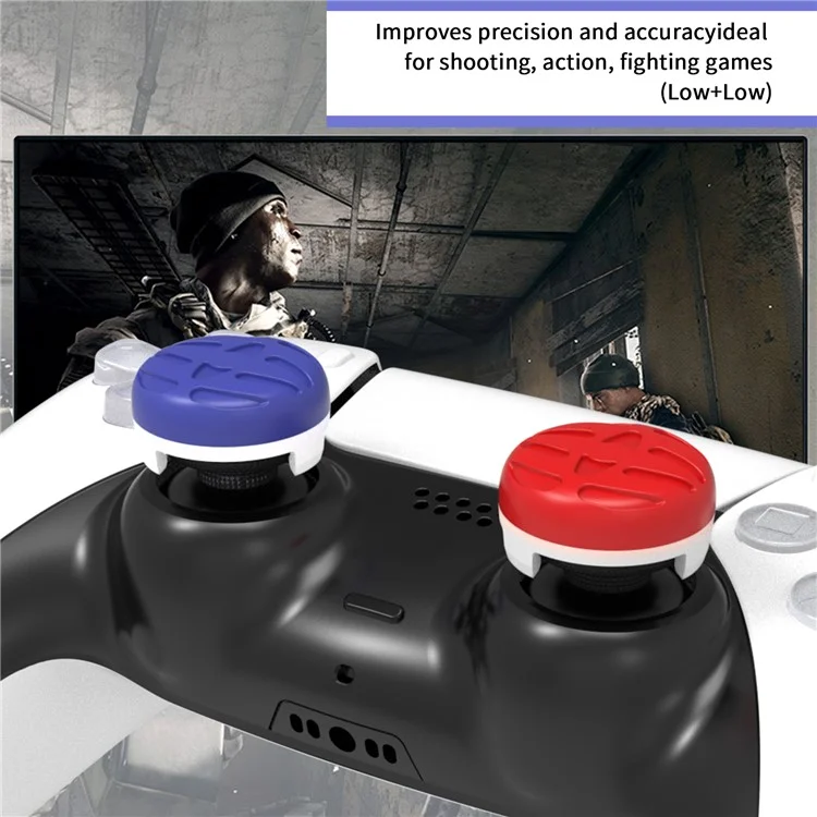 JYS JYS-P5147 Set di 8 pezzi per Controller PS5 / PS4 / Switch Pro Cappuccio per joystick Alto e Basso