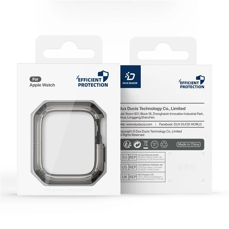DUX DUCIS Tamo Serie für Apple Watch SE (2023) / SE (2022) / SE / 6 / 5 / 4 44mm Gehäuse PC+Silikon Smart Watch Cover - Durchsichtiges Schwarz