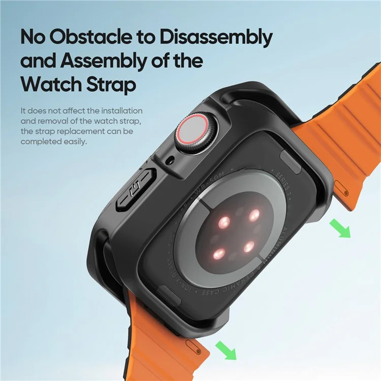 DUX DUCIS Tamo Serie für Apple Watch SE (2023) / SE (2022) / SE / 6 / 5 / 4 44mm Gehäuse PC+Silikon Smart Watch Cover - Durchsichtiges Schwarz