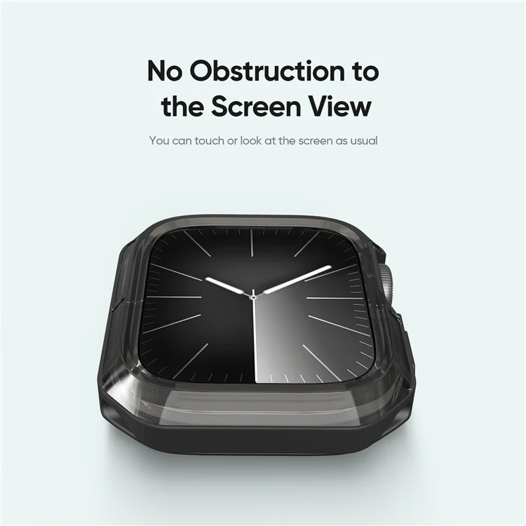 DUX DUCIS Tamo Serie für Apple Watch SE (2023) / SE (2022) / SE / 6 / 5 / 4 44mm Gehäuse PC+Silikon Smart Watch Cover - Durchsichtiges Schwarz