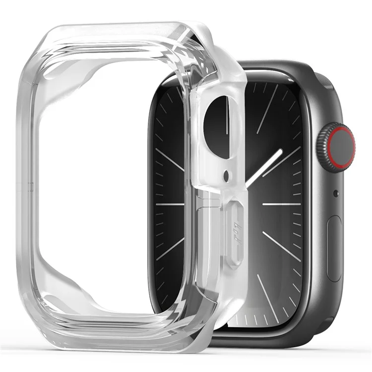 DUX DUCIS Tamo Series pour Apple Watch SE (2023) / SE (2022) / SE / 6 / 5 / 4 44mm Boîtier de montre Étui de protection en PC+Silicone pour montre connectée - Blanc transparent