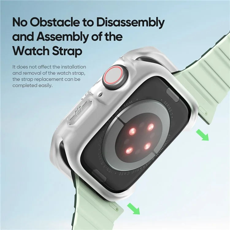 DUX DUCIS Tamo Series pour Apple Watch SE (2023) / SE (2022) / SE / 6 / 5 / 4 44mm Boîtier de montre Étui de protection en PC+Silicone pour montre connectée - Blanc transparent