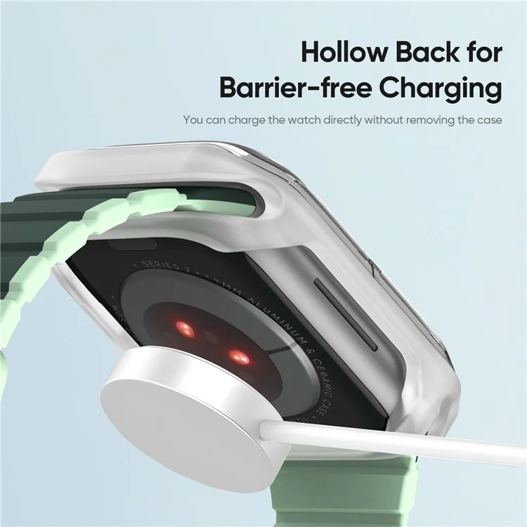 DUX DUCIS Tamo Series pour Apple Watch SE (2023) / SE (2022) / SE / 6 / 5 / 4 44mm Boîtier de montre Étui de protection en PC+Silicone pour montre connectée - Blanc transparent