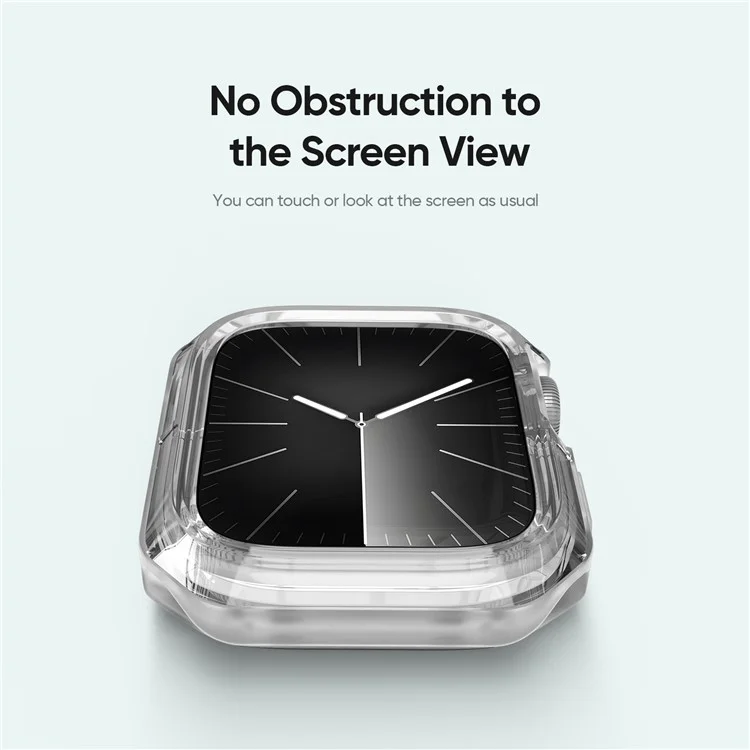 DUX DUCIS Tamo Series pour Apple Watch SE (2023) / SE (2022) / SE / 6 / 5 / 4 44mm Boîtier de montre Étui de protection en PC+Silicone pour montre connectée - Blanc transparent