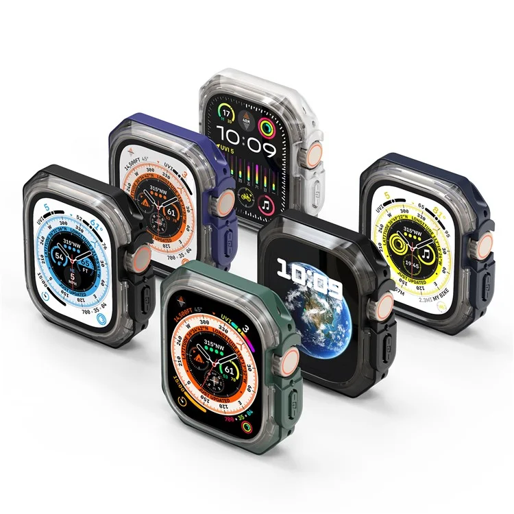 DUX DUCIS Tamo Series para Apple Watch Ultra 2 / Capa de Proteção de Relógio Ultra 49mm PC+Silicone - Preto Translúcido