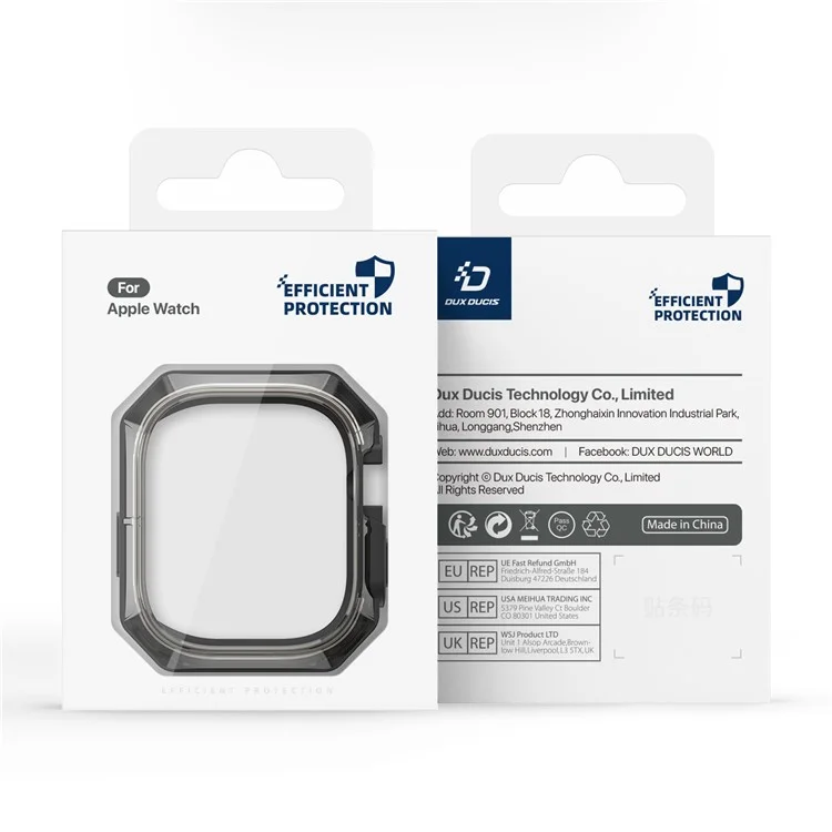 DUX DUCIS Tamo Series para Apple Watch Ultra 2 / Capa de Proteção de Relógio Ultra 49mm PC+Silicone - Preto Translúcido