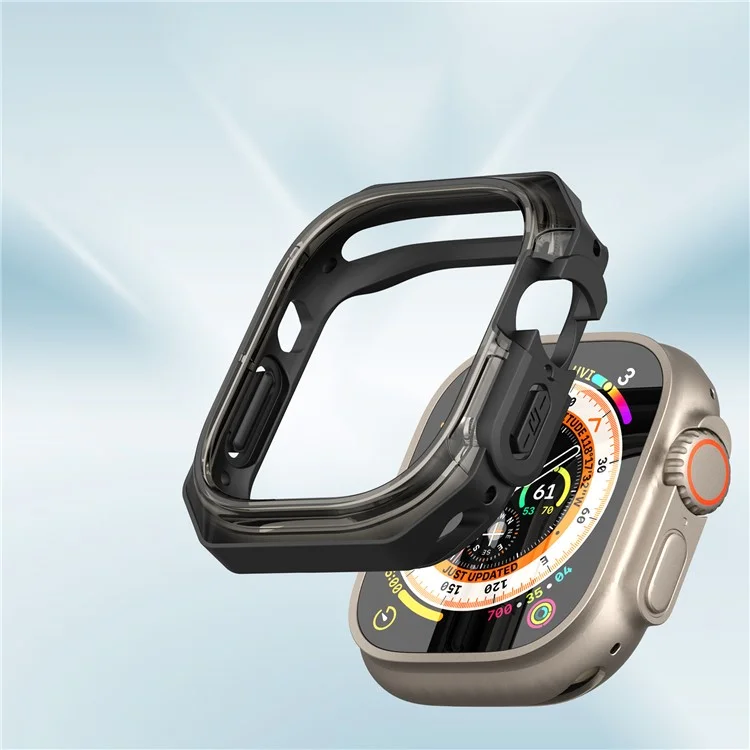 DUX DUCIS Tamo Series para Apple Watch Ultra 2 / Capa de Proteção de Relógio Ultra 49mm PC+Silicone - Preto Translúcido