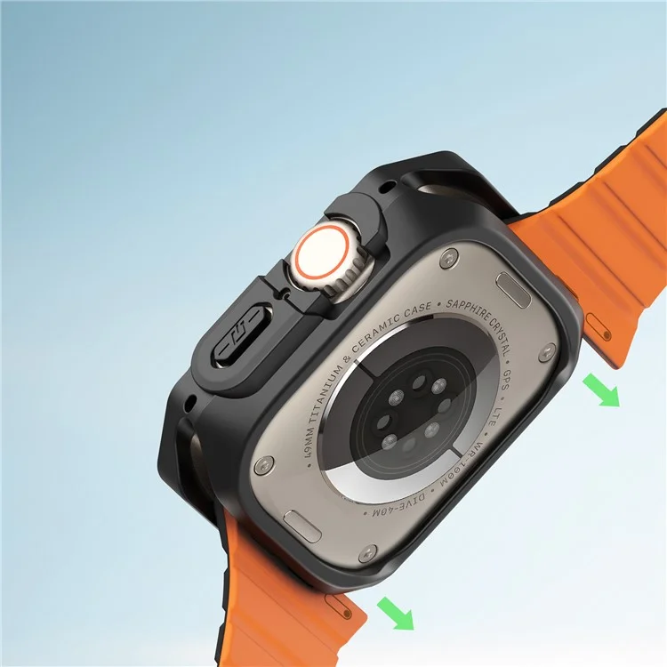 DUX DUCIS Tamo Series para Apple Watch Ultra 2 / Capa de Proteção de Relógio Ultra 49mm PC+Silicone - Preto Translúcido