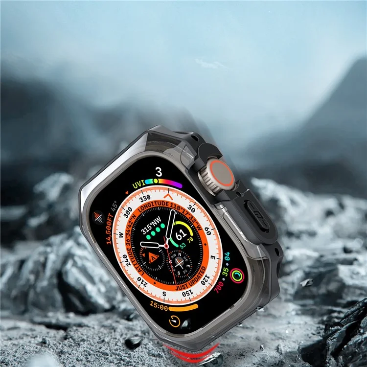 DUX DUCIS Tamo Series para Apple Watch Ultra 2 / Capa de Proteção de Relógio Ultra 49mm PC+Silicone - Preto Translúcido