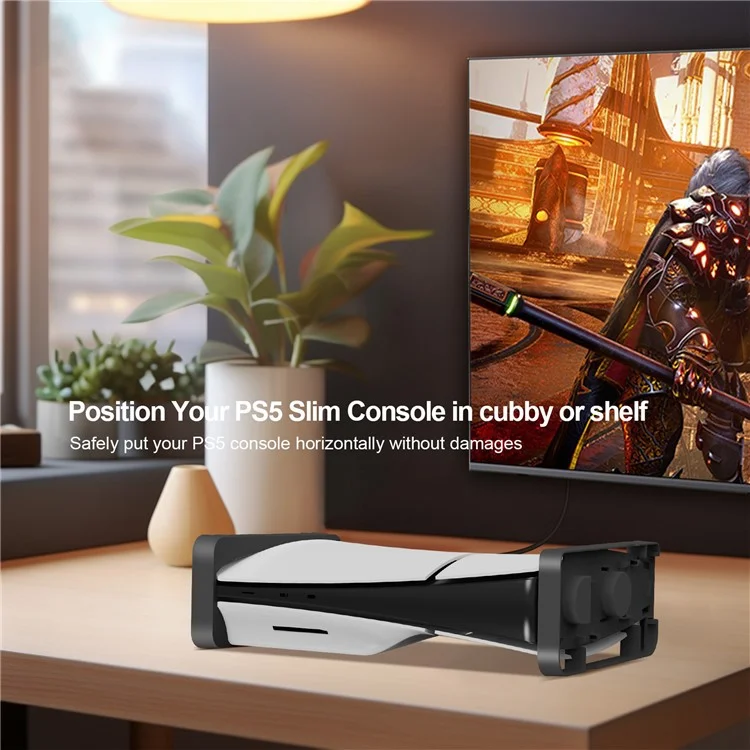Горизонтальная подставка JYS JYS-P5178 для игровой консоли Sony PS5 Slim Disc / Digital - черная