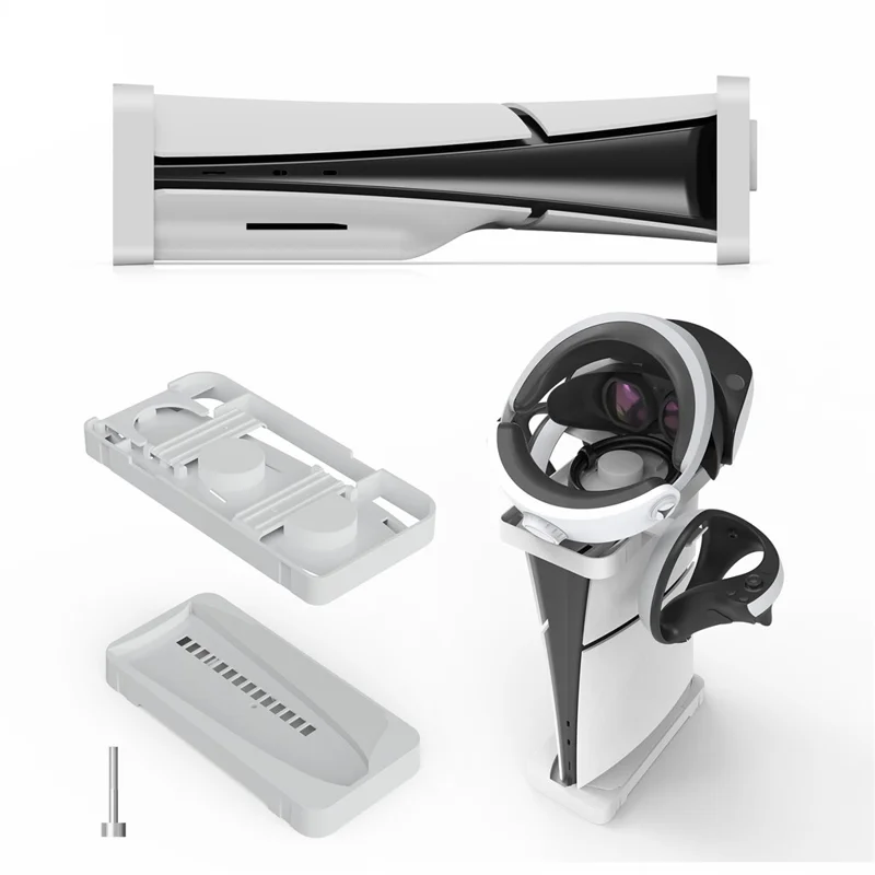 JYS JYS-P5178 Horizontal Stand for Sony PS5 Slim Disc / Digital Game Console Desktop Storage Holder - White