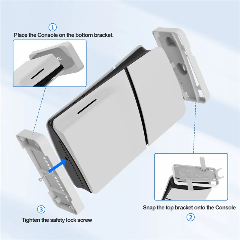 JYS JYS-P5178 Horizontal Stand for Sony PS5 Slim Disc / Digital Game Console Desktop Storage Holder - White