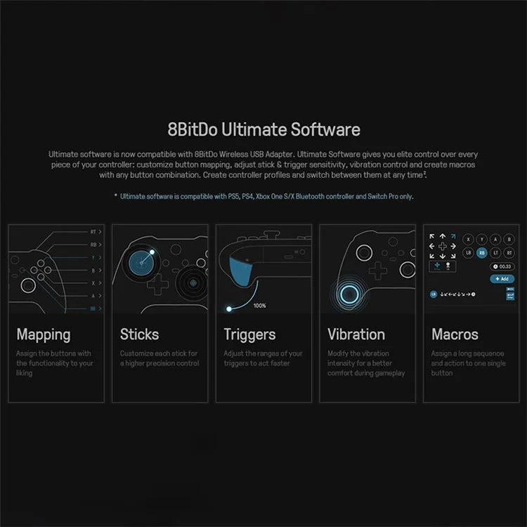 8BITDO Per Nintendo Switch / Switch OLED / PS5 / PS4 Joystick Wireless USB Bluetooth Ricevitore Adattatore