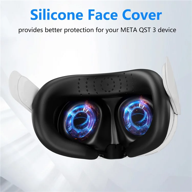 Jys Jys-mq015 Para Meta Quest 3 VR Auriculares Silicone Eye Mask Anti-sweat Cubierta Protectora - Negro