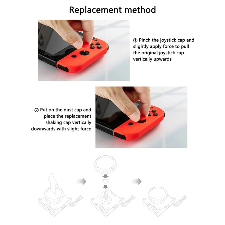 GULIKIT NS42 6Pcs Hall Joystick Replacement Cap für Nintendo Swicth OLED Lite JOY-CON