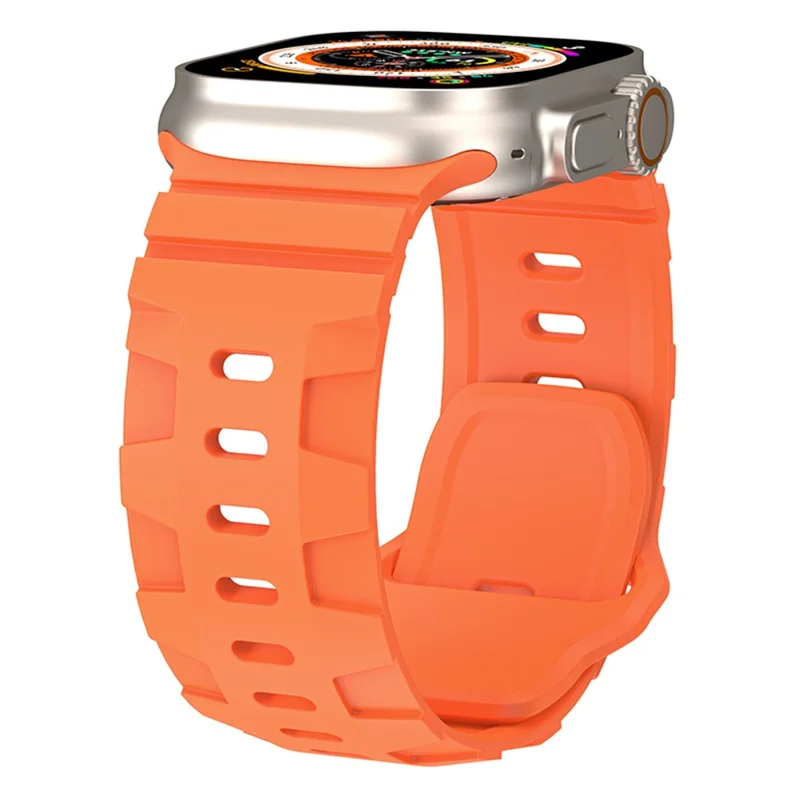 YINGSHEHUI Pour Apple Watch 10 46mm / Ultra 2 / Ultra 49mm / 9 8 7 45mm / SE (2023) SE (2022) SE 6 5 4 44mm / 3 2 1 42mm Bracelet de montre en silicone - Orange