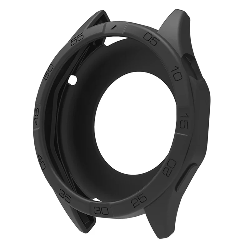 For Huawei Watch GT 6 46mm / GT 5 46mm / GT 4 46mm Protective Case Anti-Scratch Silicone Cover with Dial Plate - Black